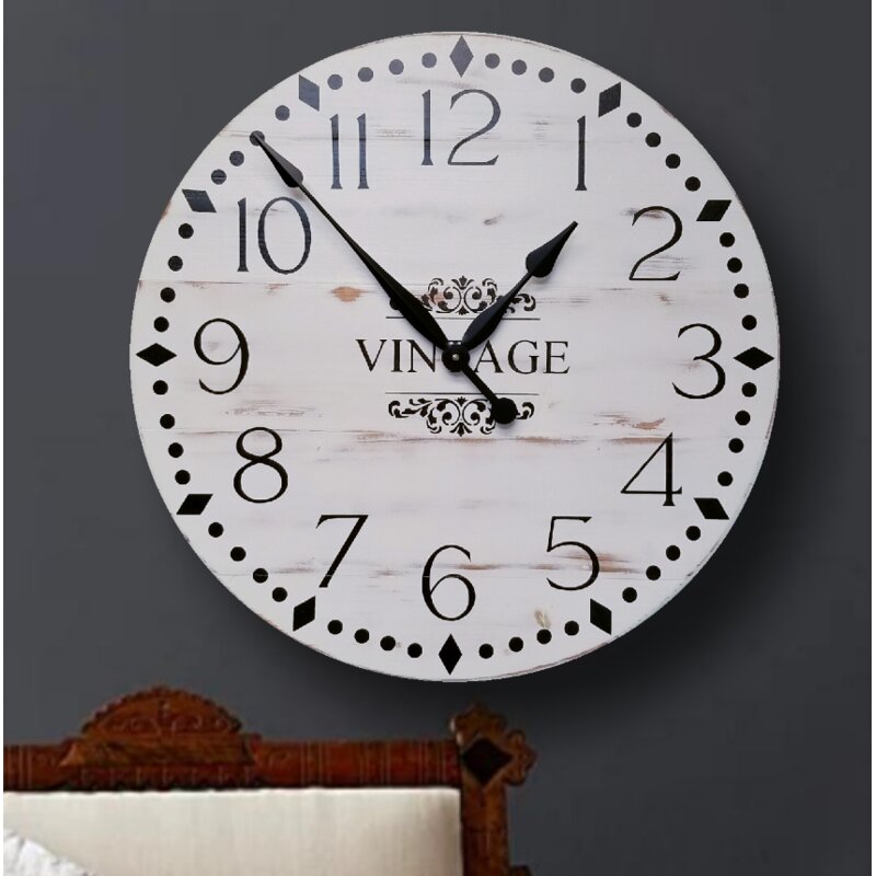 Gracie Oaks Oversized Wall Clock Reviews Wayfair